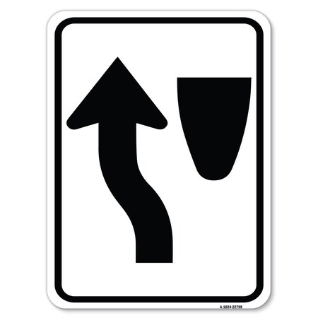 Signmission Traffic Sign Keep Left Symbol Heavy-Gauge Aluminum Rust Proof Parking Sign, 18" x 24", A-1824-22790 A-1824-22790